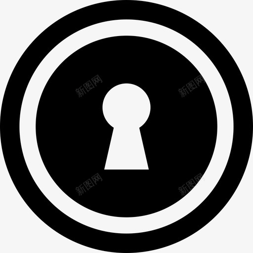 钥匙孔锁挂锁图标svg_新图网 https://ixintu.com 安全 挂锁 钥匙孔