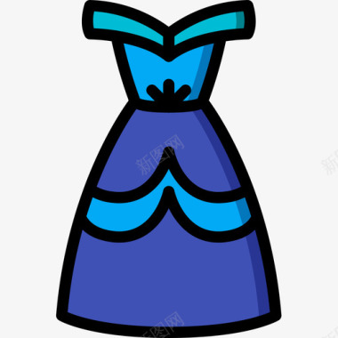 连衣裙公主5线性颜色图标图标