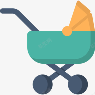 婴儿车婴儿玩具3扁平图标图标