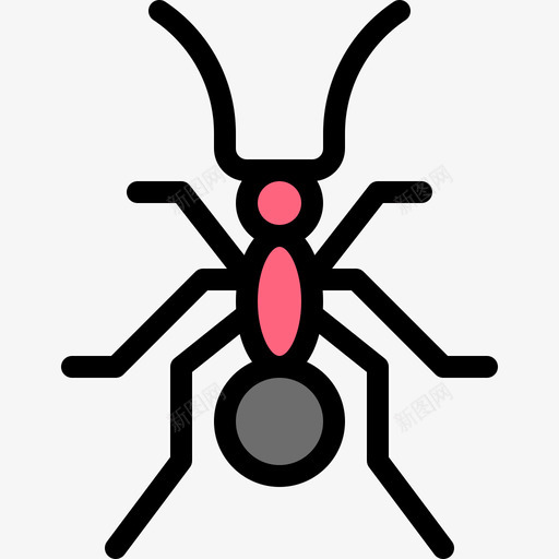 蚂蚁昆虫12线状颜色图标svg_新图网 https://ixintu.com 昆虫12 线状颜色 蚂蚁