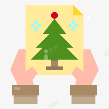 圣诞卡礼品24扁平图标图标
