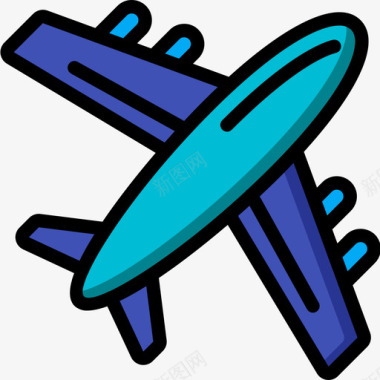 飞机96机场线性颜色图标图标