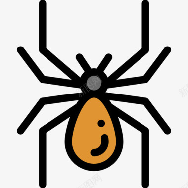 蜘蛛昆虫12线状颜色图标图标
