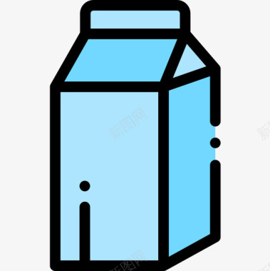 牛奶包装4线性颜色图标图标