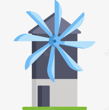 风车荷兰10号扁平图标图标