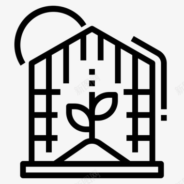 温室建筑农场图标图标
