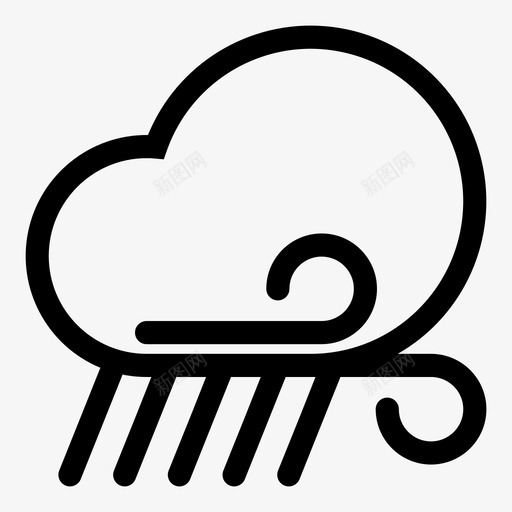 风与大雨云天气图标设置svg_新图网 https://ixintu.com 云 天气图标设置 风与大雨