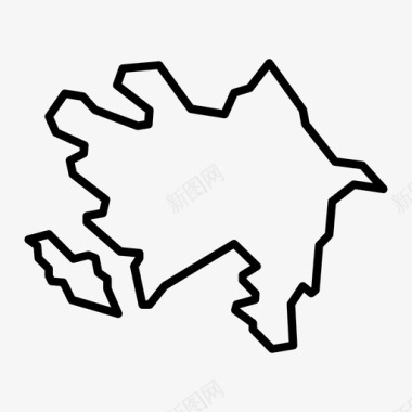 阿塞拜疆地图巴库国家图标图标