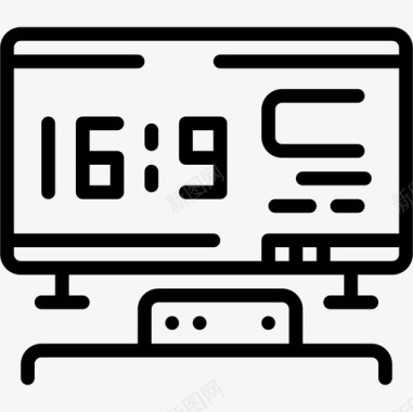 电视家用电子线性图标图标
