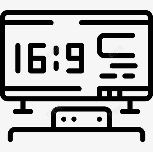电视家用电子线性图标svg_新图网 https://ixintu.com 家用电子 电视 线性
