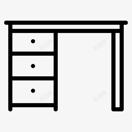 书桌抽屉家具图标svg_新图网 https://ixintu.com 书桌 内部 内部和家具 家具 抽屉