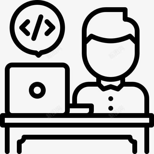 开发人员代码开发图标svg_新图网 https://ixintu.com 人员 代码 开发 电脑 笔记本 表格