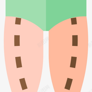 腿部整形手术2扁平图标图标