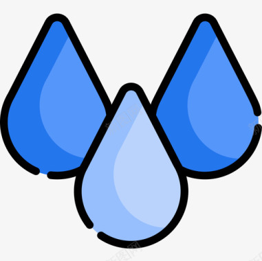 水滴195天气线性颜色图标图标