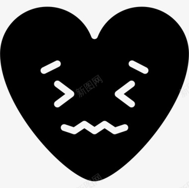 心脏心脏表情图7字形图标图标