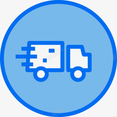 送货车购物135蓝色图标图标