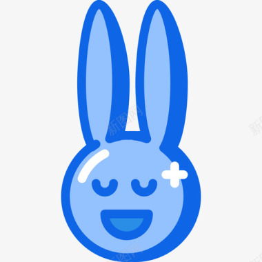 复活节兔子假日43蓝色图标图标