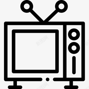 电视广告7线性图标图标