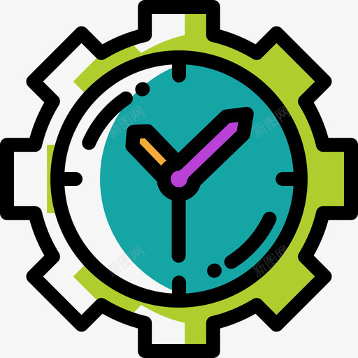 时钟创意工具22颜色省略图标svg_新图网 https://ixintu.com 创意 工具 时钟 省略 颜色