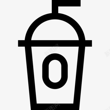 冰沙咖啡店线性图标图标