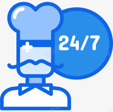 厨师61号餐厅蓝色图标图标