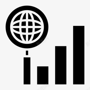 分析计算全球图标图标