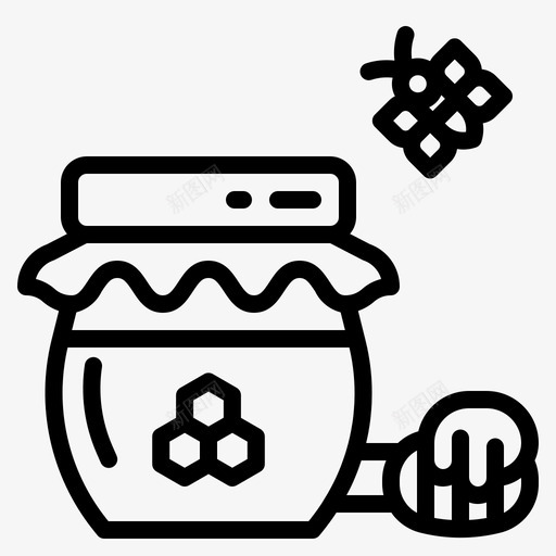 蜂蜜蜜蜂罐子图标svg_新图网 https://ixintu.com 甜甜的 秋天 罐子 蜂蜜 蜜蜂 轮廓
