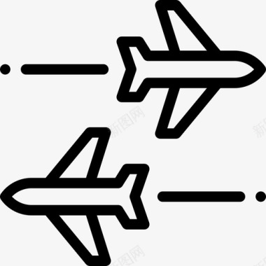飞机航空23直线图标图标