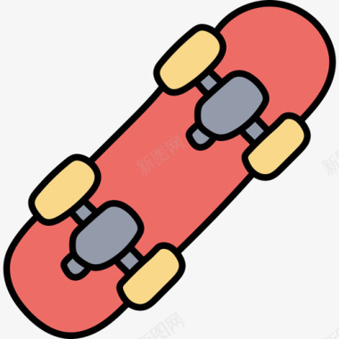 滑板儿童玩具14彩色图标图标