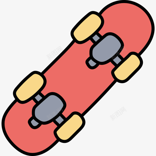滑板儿童玩具14彩色图标svg_新图网 https://ixintu.com 儿童玩具 彩色 滑板