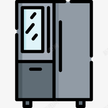 冰箱智能家居15线性颜色图标图标