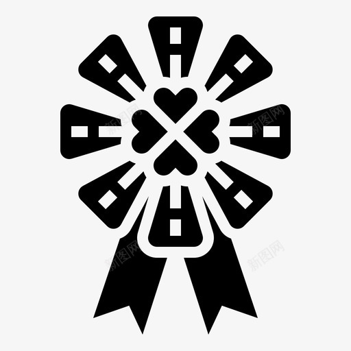 丝带三叶草节日图标svg_新图网 https://ixintu.com stpatrickdayglyph 三叶草 丝带 幸运 聚会 节日