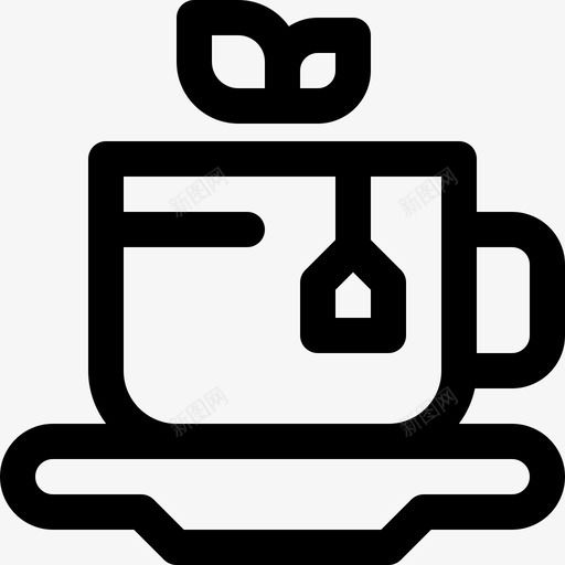 茶杯饮料热的图标svg_新图网 https://ixintu.com 叶子 热的 茶杯 饮料