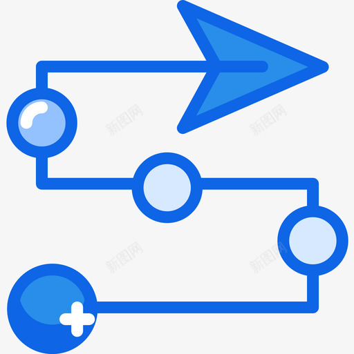 路线导航22蓝色图标svg_新图网 https://ixintu.com 导航22 蓝色 路线