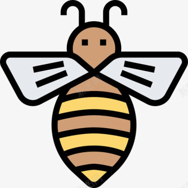 蜜蜂芹菜9线性颜色图标图标