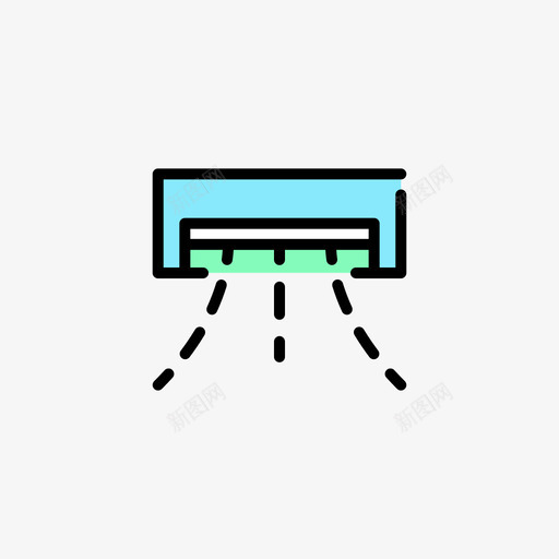 空调卧室12线性颜色图标svg_新图网 https://ixintu.com 卧室12 空调 线性颜色