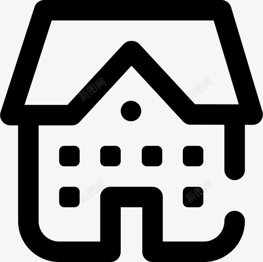 建筑房地产134轮廓图标svg_新图网 https://ixintu.com 建筑 房地产 轮廓