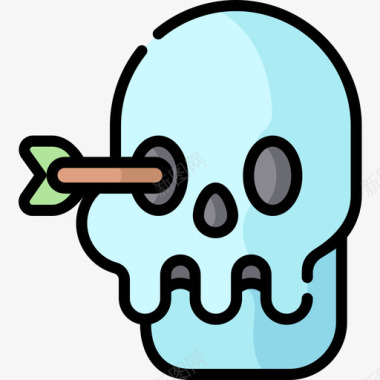 头骨视频游戏界面3线颜色图标图标