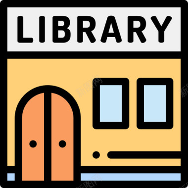 图书馆公共服务线性色彩图标图标