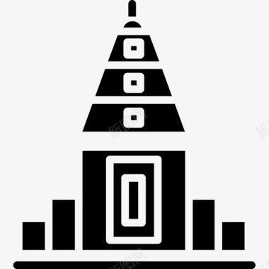 神庙61号建筑实心图标图标