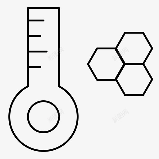 温度温度计生化细线图标svg_新图网 https://ixintu.com 温度 温度计 生化 细线