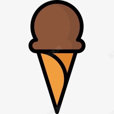 冰淇淋快餐54线性颜色图标图标
