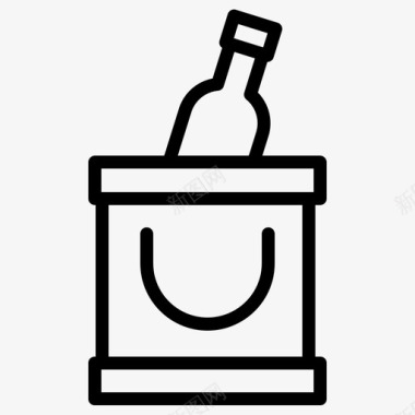 葡萄酒冷却器食物151线性图标图标