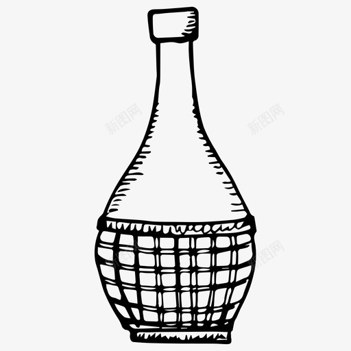 瓶子酒饮料图标svg_新图网 https://ixintu.com 意大利瓶 玻璃瓶 瓶子 篮子瓶 酒 饮料