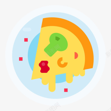 披萨食物147扁平图标图标
