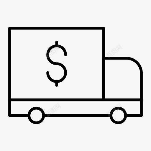 卡车银行送货图标svg_新图网 https://ixintu.com 卡车 车辆 运输 送货 银行 银行和金融细线图标