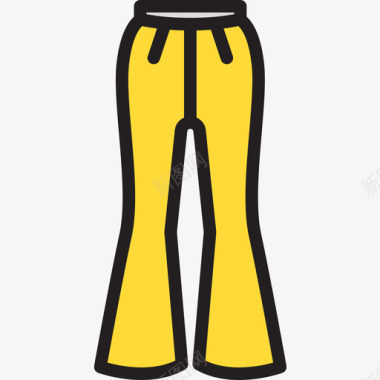裤子时尚4线性颜色图标图标