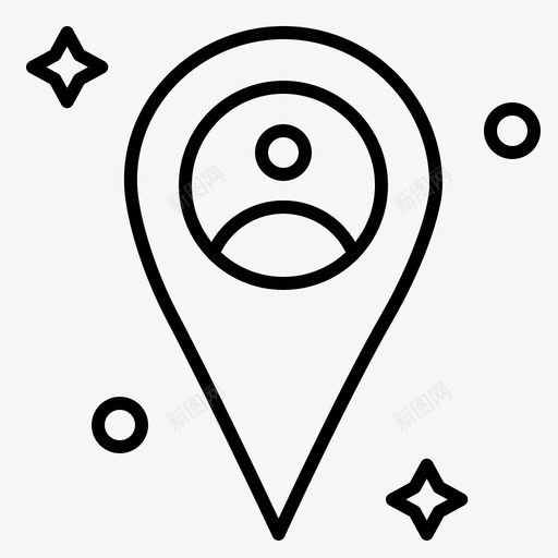 位置人地图图标svg_新图网 https://ixintu.com 人 位置 启动和发展常规轮廓 图钉 地图
