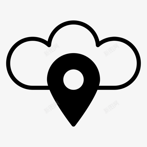 云位置区域定位图标svg_新图网 https://ixintu.com 云位置 位置 区域 定位 购物