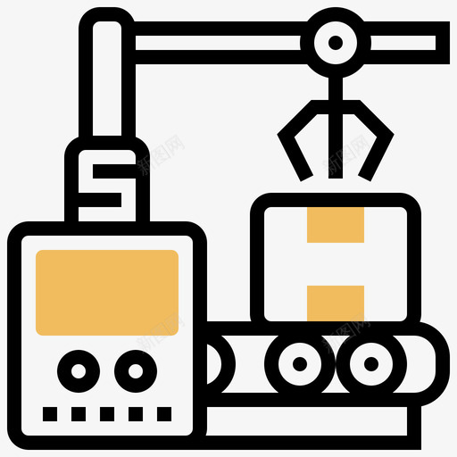 机械工业过程27黄影图标svg_新图网 https://ixintu.com 工业 机械 过程 黄影